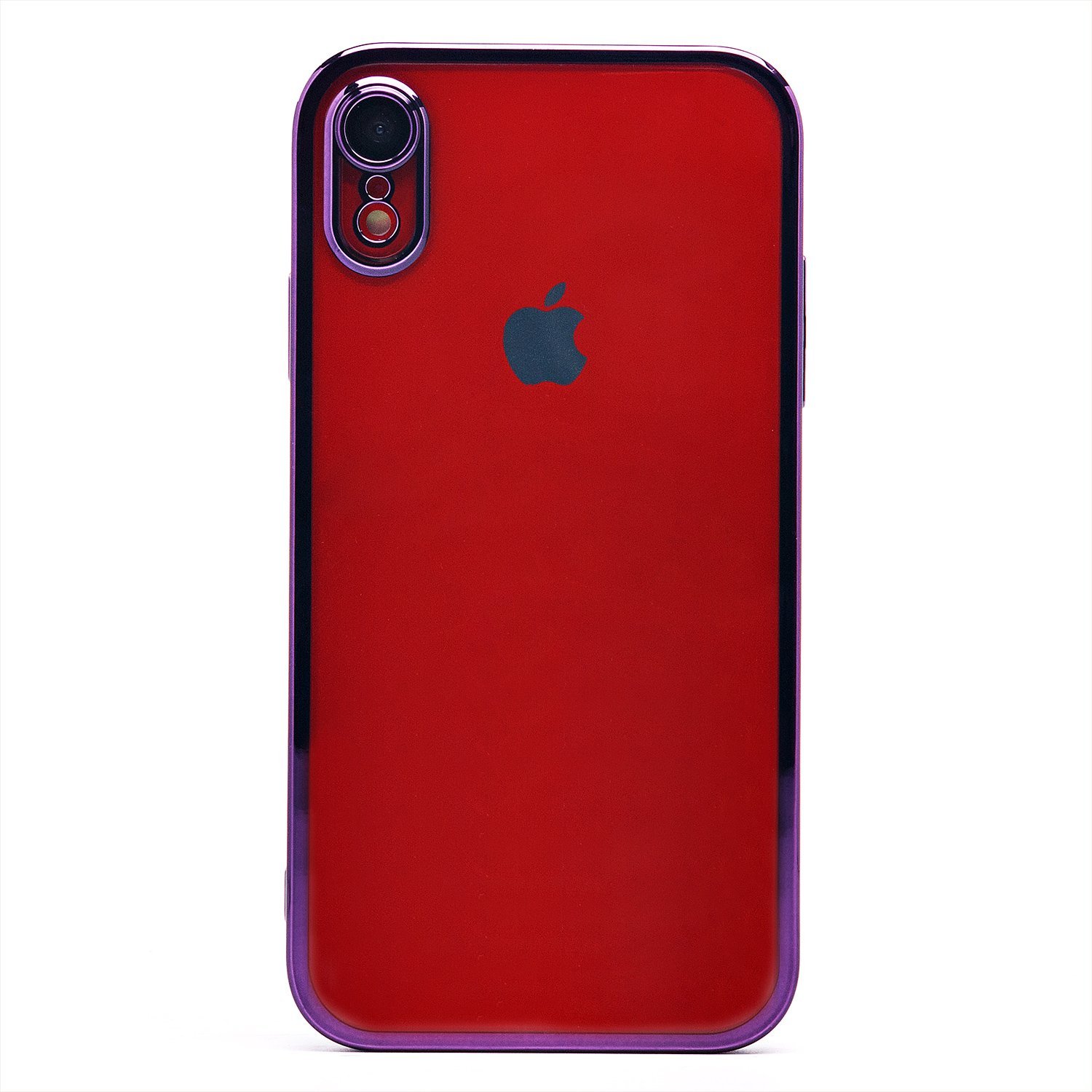 Прозрачный защитный чехол с цветной рамкой PC073 на Apple iPhone XR/  Накладка с защитой камеры (+накладки на линзы в комплекте)/ фиолетовый  купить оптом в Крыму, Краснодарском крае | Техноуспех