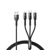 Remax speed series 3-in-1 2.1A Charging cable RC-186th Black