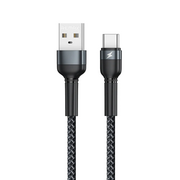 Remax Jany series Aliminum Alloy Braided 2.4A Data cable RC-124a Type-c Black