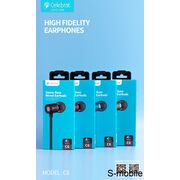 Наушники Celebrat C6 Bass Sound Earbuds 3.5mm AUX In-Ear Headphone With Mic Volume Control Brown