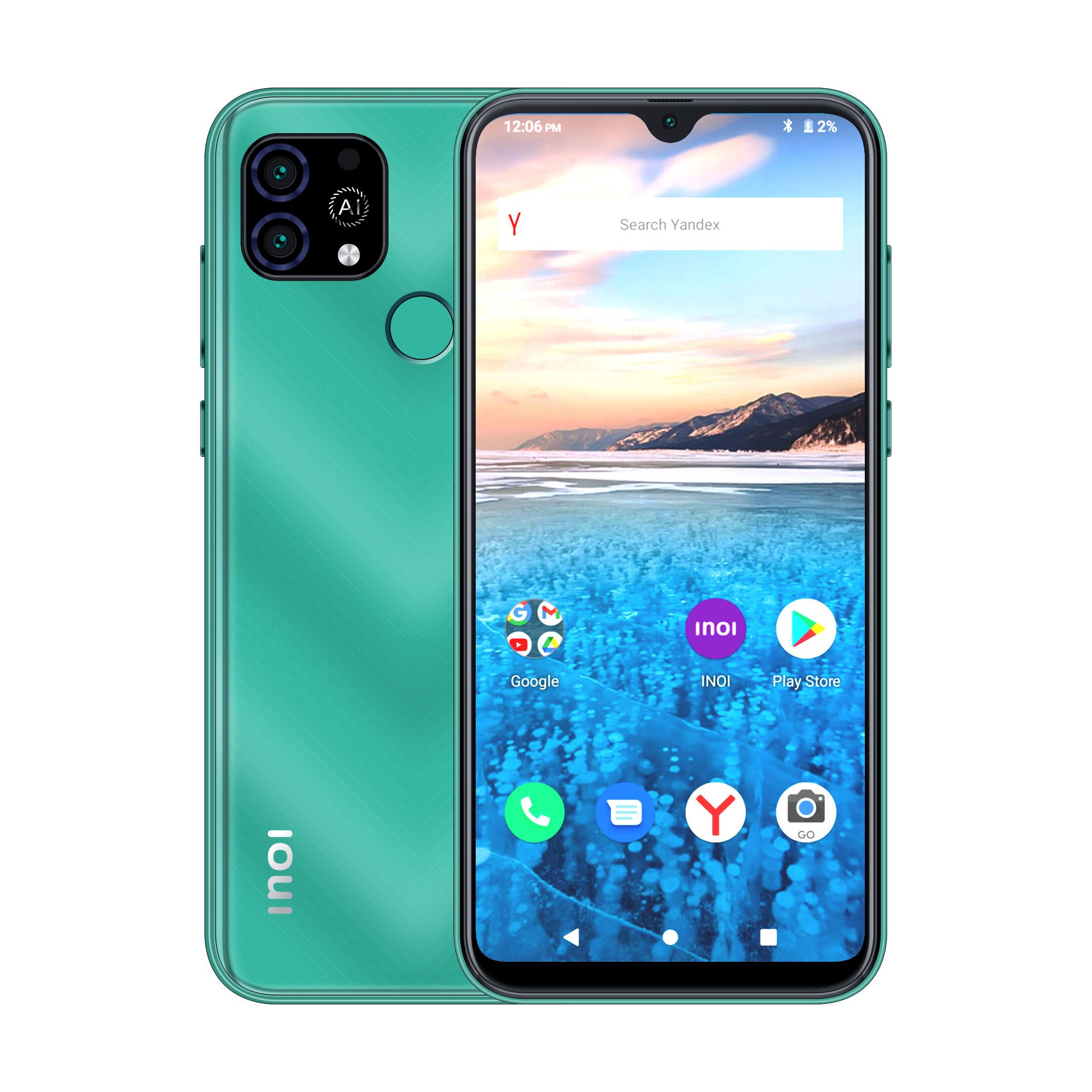 Смартфон INOI A62 2/64Gb Emerald Green, 4x(1.4 ГГц), 2 ГБ, 2 SIM, IPS,  1560x720, камера 13+0.3 Мп, 4G, GPS, 3500 мАч купить оптом в Крыму,  Краснодарском крае | Техноуспех