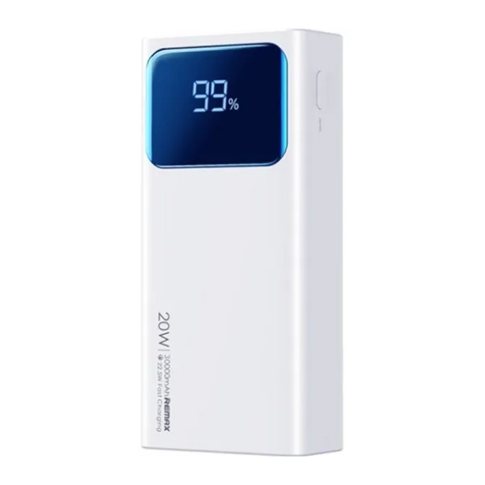 REMAX RPP-571 voyage series 20W+22.5W PD+QC cabled fast charging power bank 30000mAh white