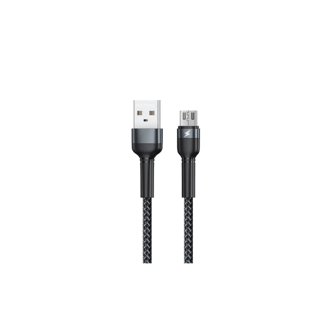Remax Jany series Aliminum Alloy Braided 2.4A Data cable RC-124m Micro Black