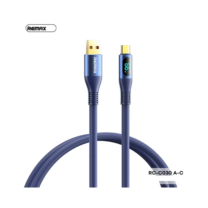 Remax zisee series 66W all-compatible elastic data cable with digital display RC-C030 Type-c Purple