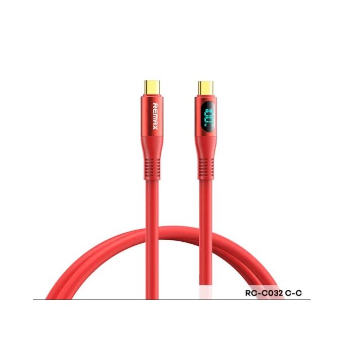 Remax zisee series 100W elastic data cable with digital display RC-C032 (T.C to T.C) Red